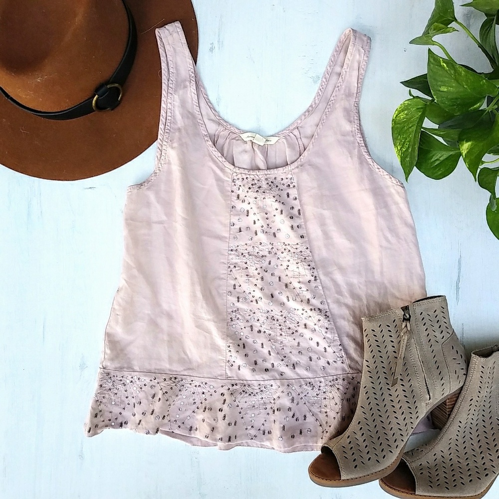 Sequin top mauve pink AEO